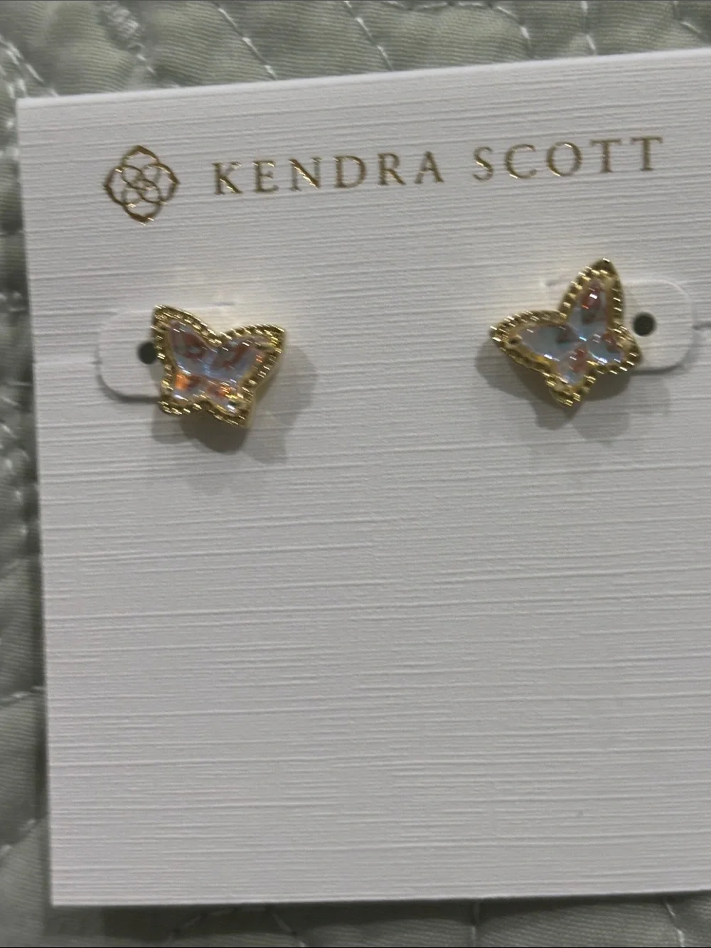 Kendra Scott Iridescent Orange Butterfly Stud Earrings